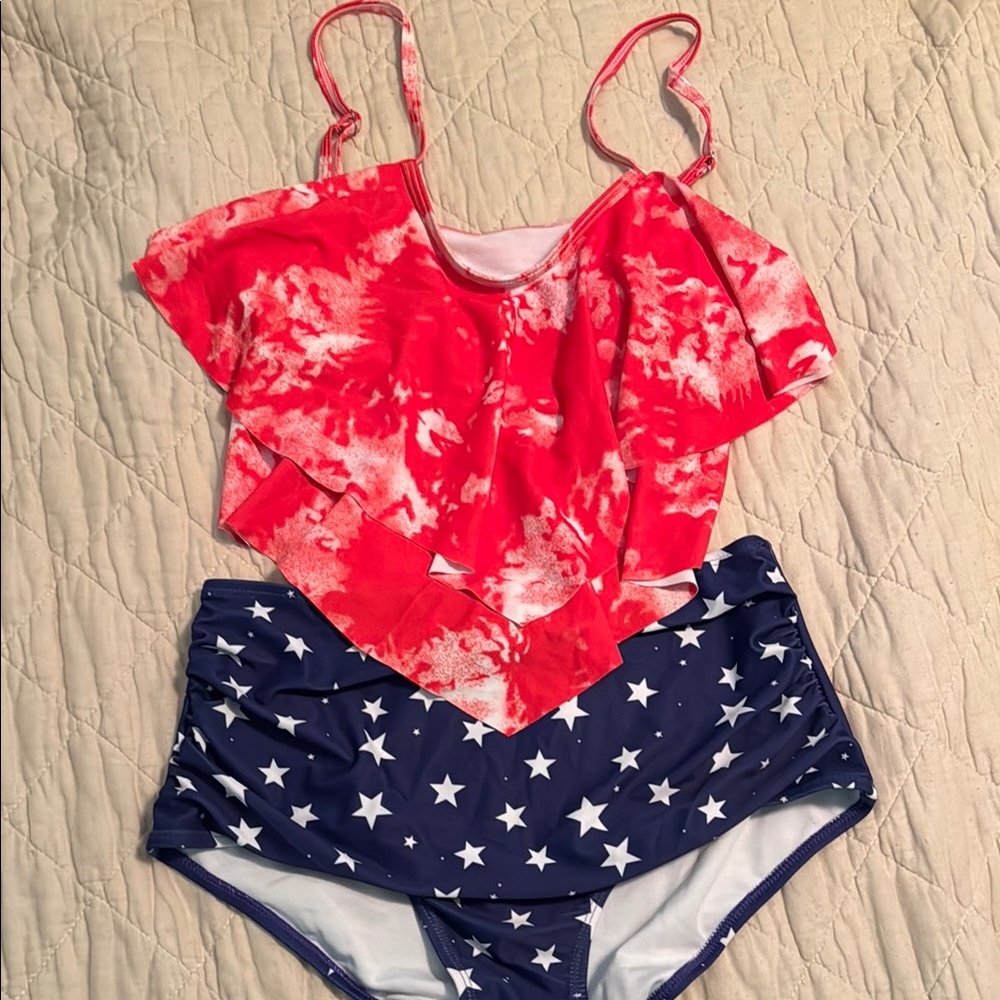 Red, white and blue swim suit!